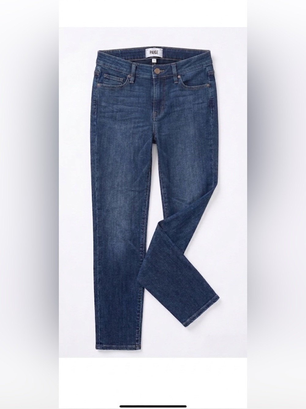 PAIGE Verdugo Crop Jeans Dark Wash Blue Slim Skinny Petite Size 30